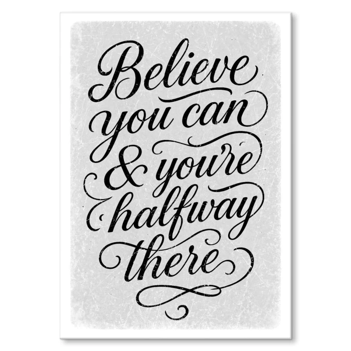 Plakat metalowy Believe you can Prezent