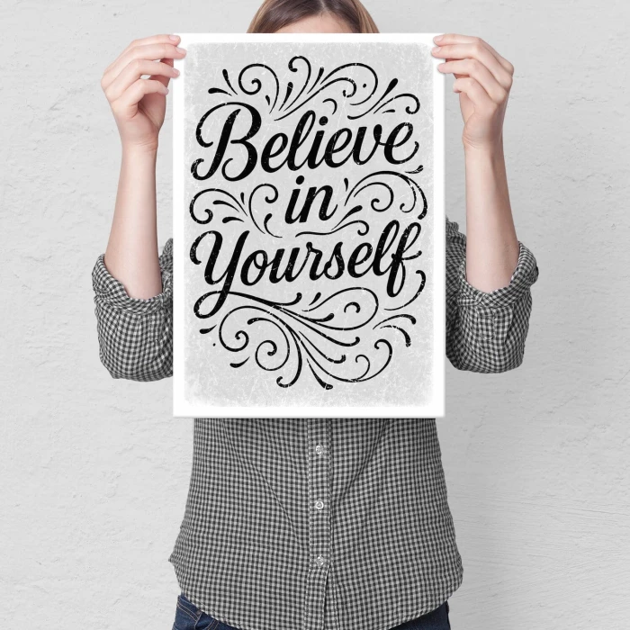 Plakat metalowy Believe in yourself Prezent