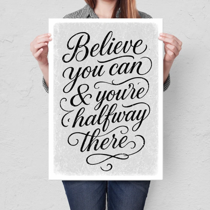 Plakat metalowy Believe you can Prezent