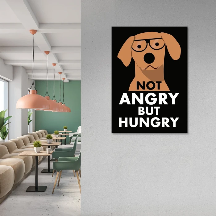 Plakat metalowy Not angry but hungry Prezent