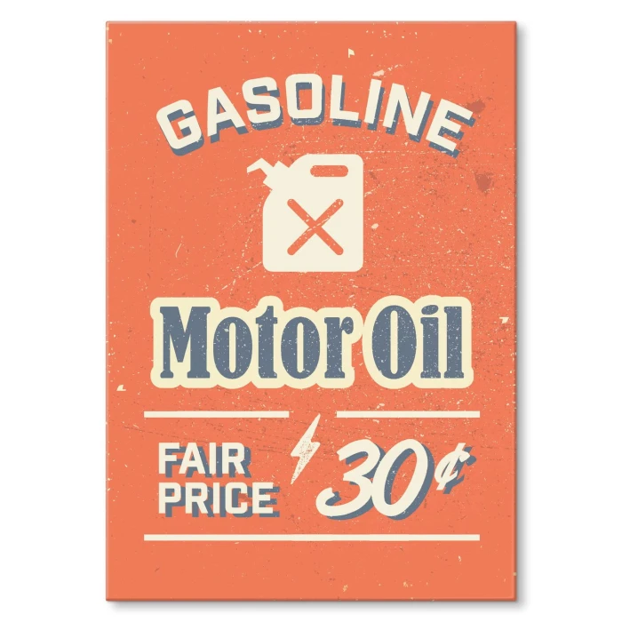 Plakat metalowy Gasoline motor oil Prezent
