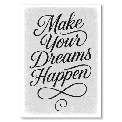 Plakat metalowy Make your dreams happen Prezent