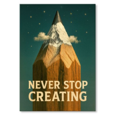 Plakat metalowy Never stop creating! Prezent