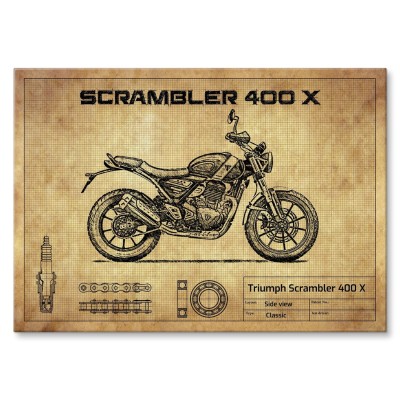 Plakat metalowy Triumph Scrambler 400 X Prezent