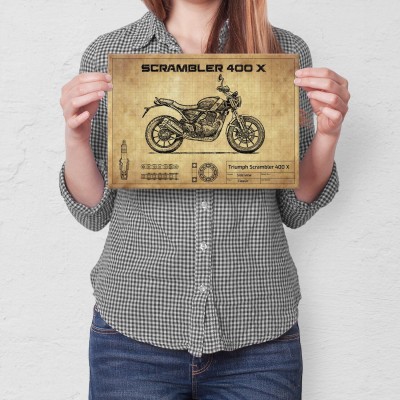 Plakat metalowy Triumph Scrambler 400 X Prezent
