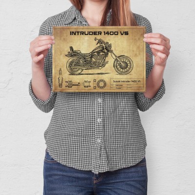 Plakat metalowy Suzuki Intruder 1400 VS Prezent