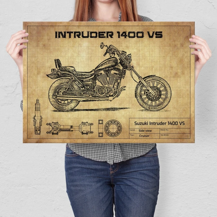 Plakat metalowy Suzuki Intruder 1400 VS Prezent