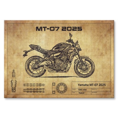 Plakat metalowy Yamaha MT-07 2025 Prezent