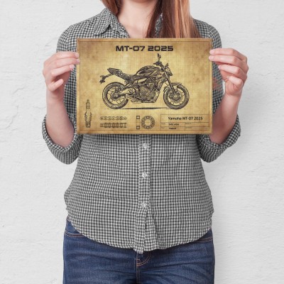 Plakat metalowy Yamaha MT-07 2025 Prezent