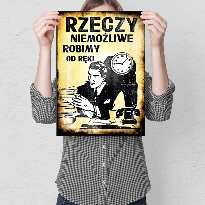 Plakat metalowy Rzeczy niemożliwe Prezent