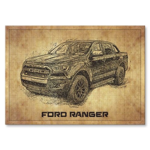 Metal plate Ford Ranger drawn – Living Room Decor | SteelPoster