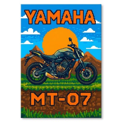 Yamaha MT-07 Retro Pixel Art