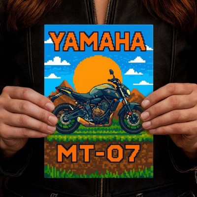 Yamaha MT-07 Retro Pixel Art