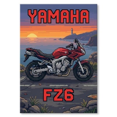Yamaha FZ6 Fazer Retro Pixel Art