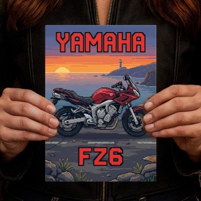 Yamaha FZ6 Fazer Retro Pixel Art