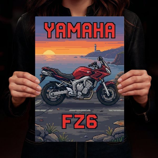 Yamaha FZ6 Fazer Retro Pixel Art