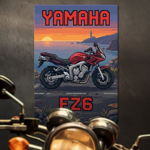 Yamaha FZ6 Fazer Retro Pixel Art