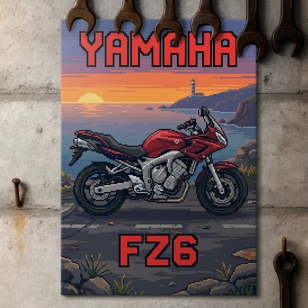 Yamaha FZ6 Fazer Retro Pixel Art