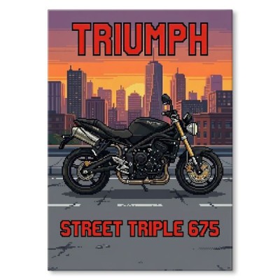 Triumph Street Triple 675 Retro Pixel Art