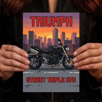 Triumph Street Triple 675 Retro Pixel Art