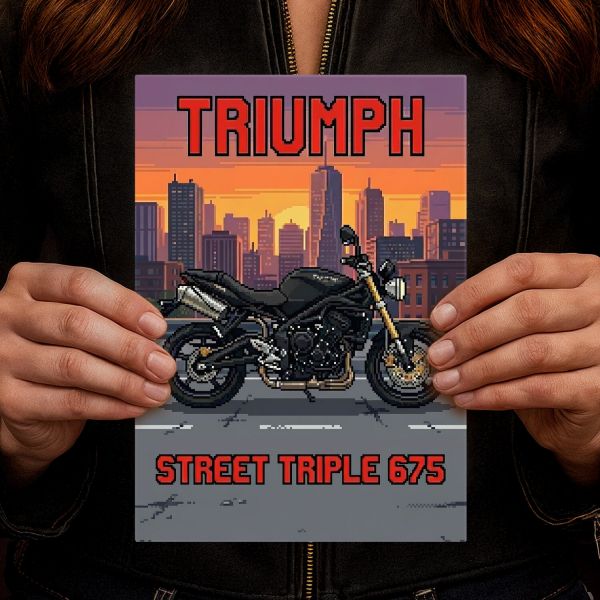 Triumph Street Triple 675 Retro Pixel Art