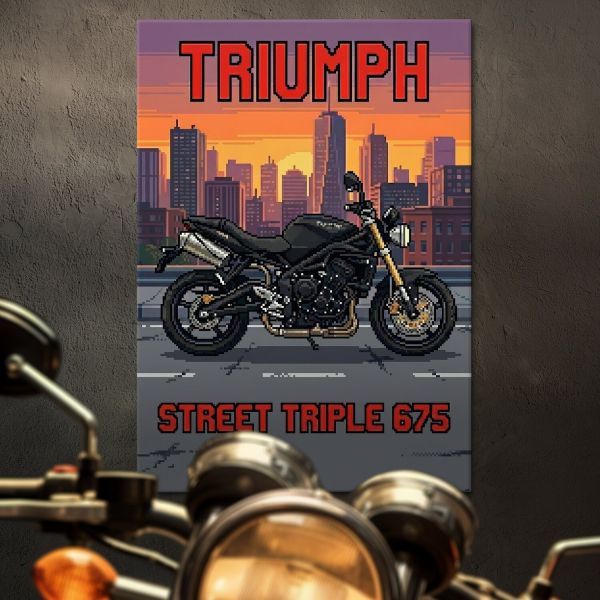 Triumph Street Triple 675 Retro Pixel Art