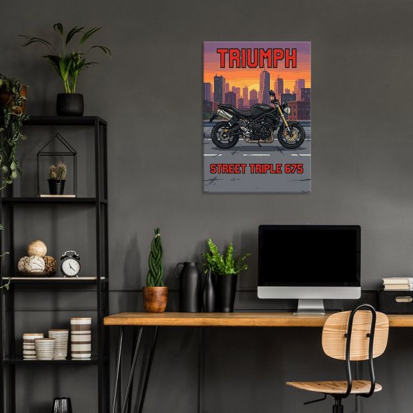 Triumph Street Triple 675 Retro Pixel Art