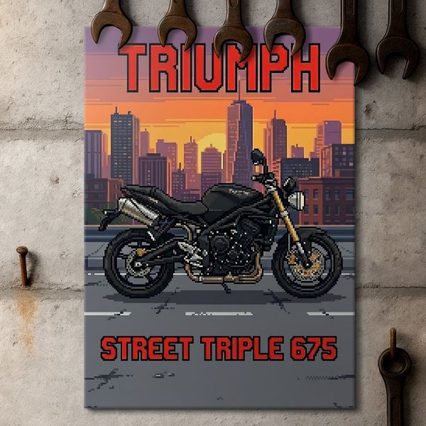 Triumph Street Triple 675 Retro Pixel Art