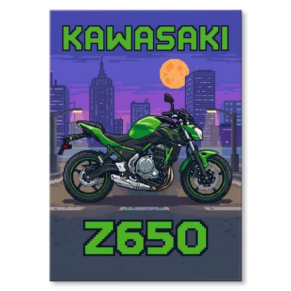 Kawasaki Z650 Retro Pixel Art