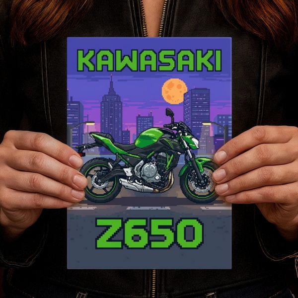 Kawasaki Z650 Retro Pixel Art