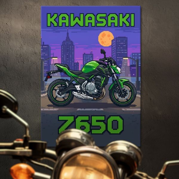 Kawasaki Z650 Retro Pixel Art