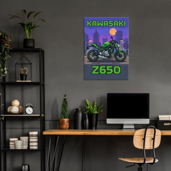 Kawasaki Z650 Retro Pixel Art