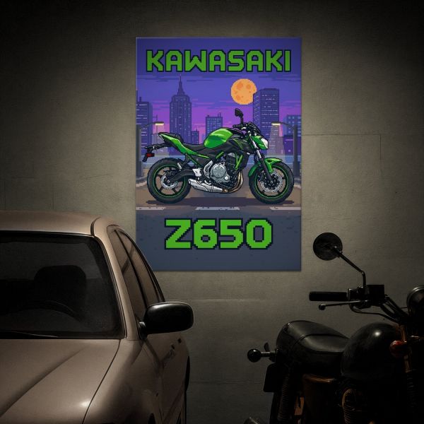 Kawasaki Z650 Retro Pixel Art