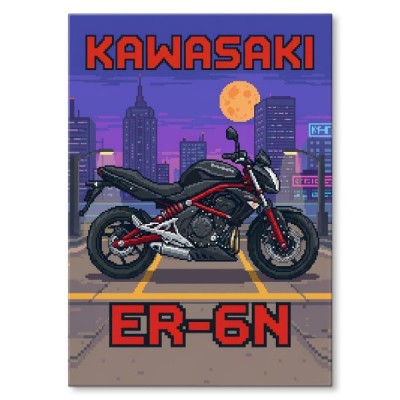 Kawasaki ER-6N Retro Pixel Art