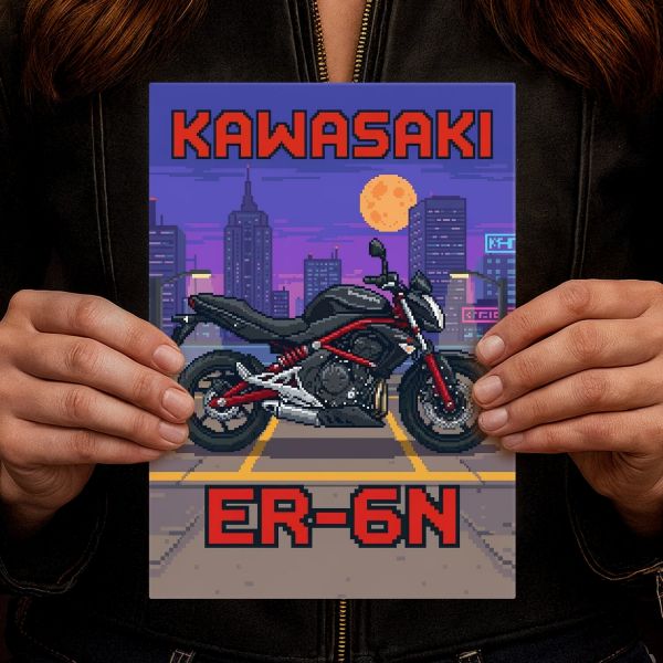 Kawasaki ER-6N Retro Pixel Art