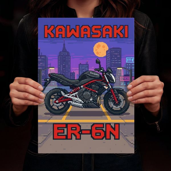 Kawasaki ER-6N Retro Pixel Art