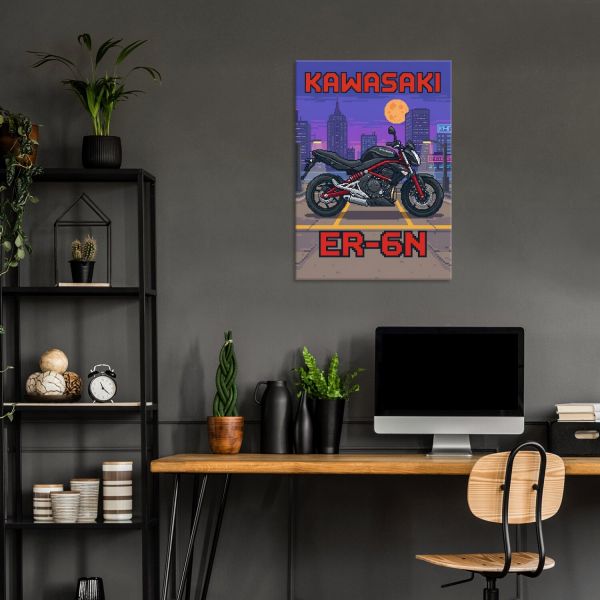 Kawasaki ER-6N Retro Pixel Art