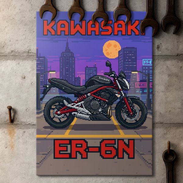 Kawasaki ER-6N Retro Pixel Art