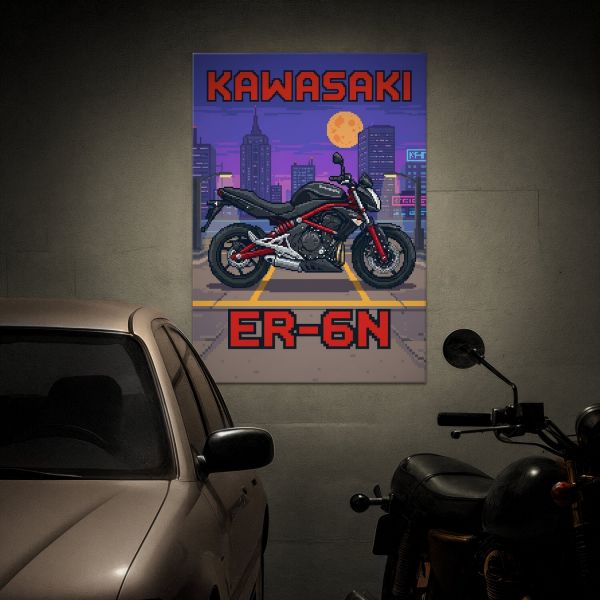 Kawasaki ER-6N Retro Pixel Art