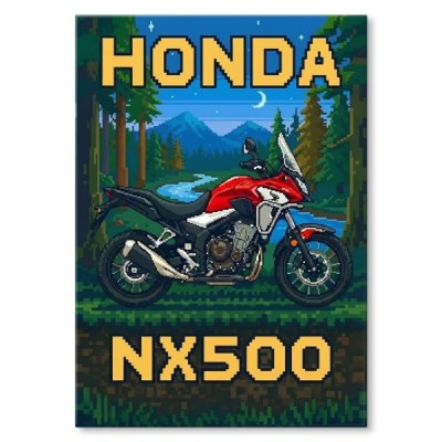 Honda NX500 Retro Pixel Art