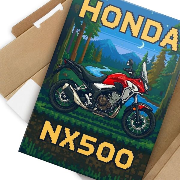 Honda NX500 Retro Pixel Art