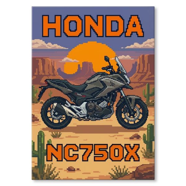 Honda NC750X Retro Pixel Art
