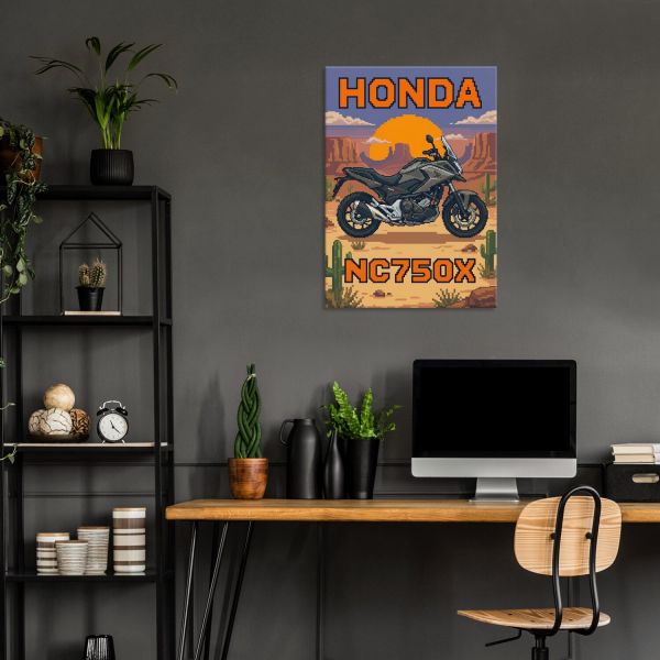 Honda NC750X Retro Pixel Art