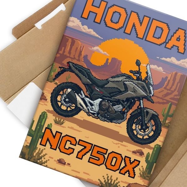 Honda NC750X Retro Pixel Art