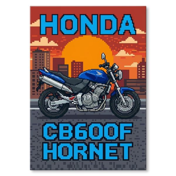 Honda CB600F Hornet Retro Pixel Art