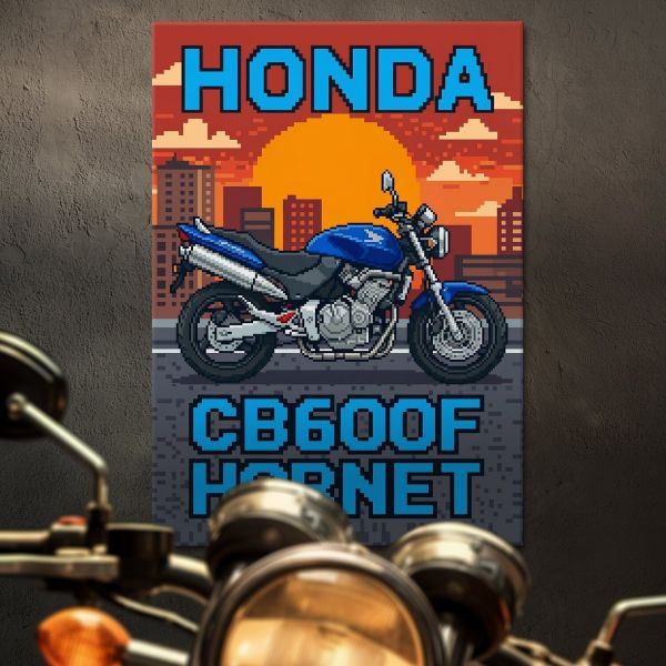 Honda CB600F Hornet Retro Pixel Art