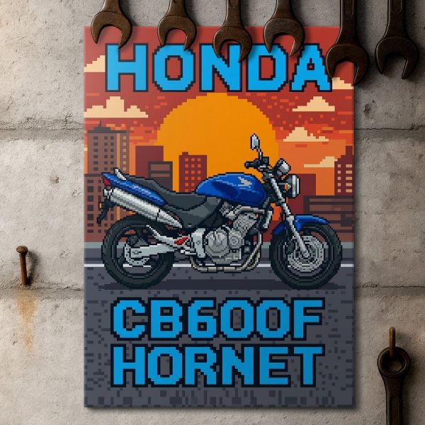 Honda CB600F Hornet Retro Pixel Art