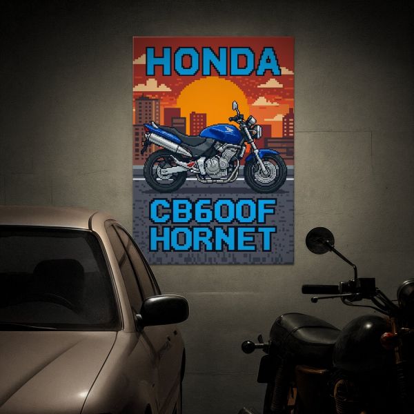 Honda CB600F Hornet Retro Pixel Art