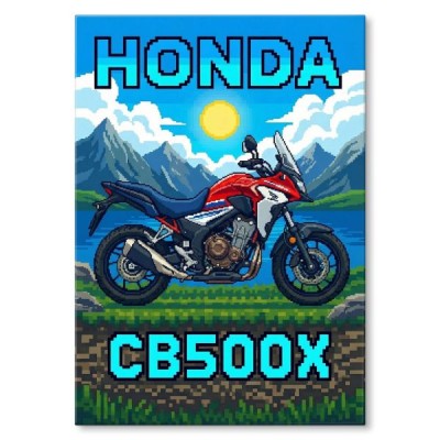 Honda CB500X Retro Pixel Art