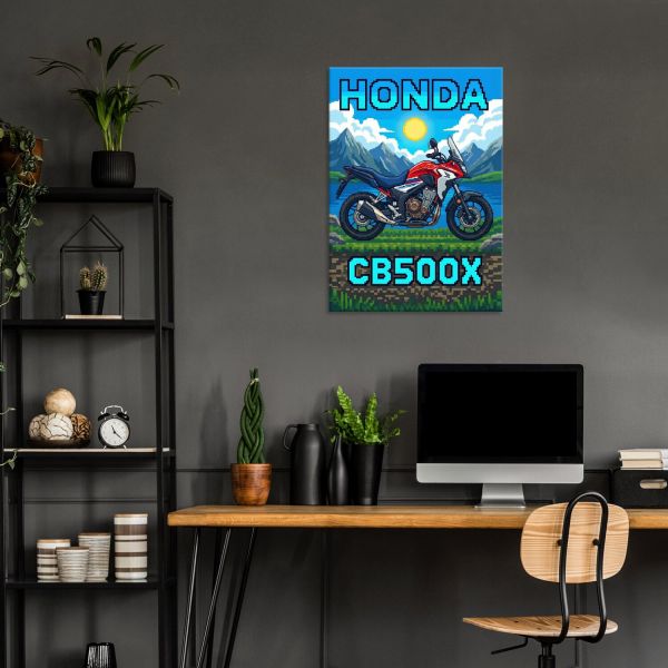 Honda CB500X Retro Pixel Art
